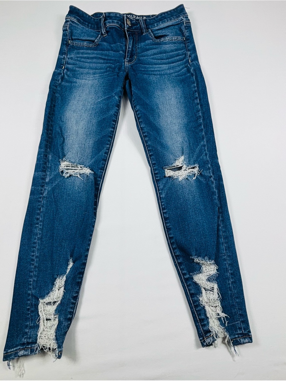 Women’s Distressed Skinny Jeans - Blue W715